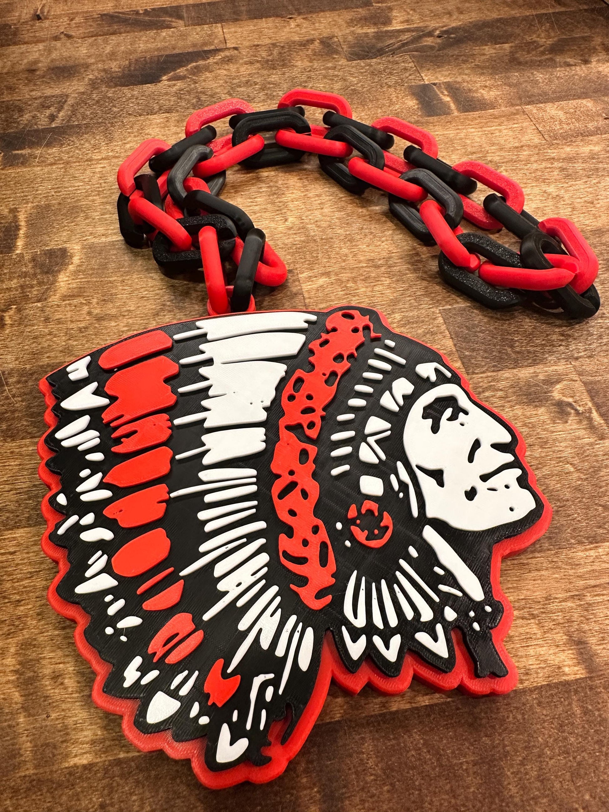 Shakopee Minnesota Indians - Custom Sports Chain, Big Chain, Sports Necklace, Fan Medallion, Sports Gift, Logo Chain, Swag Chain, Hype!